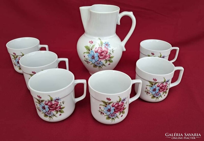 Beautiful lowland porcelain 6 mugs + pitcher mugs tea mug