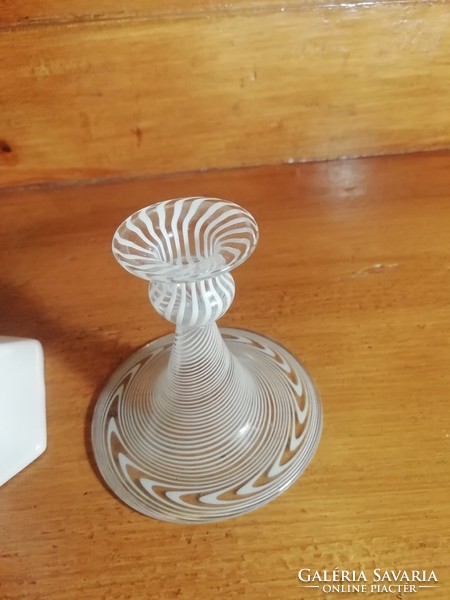 Small glass and ceramic candle holder