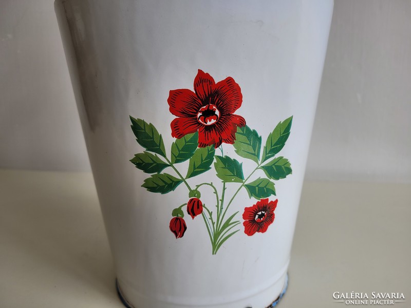 Old enamel enamel flower poppy pattern jug vintage decoration water jug 7 l water jug