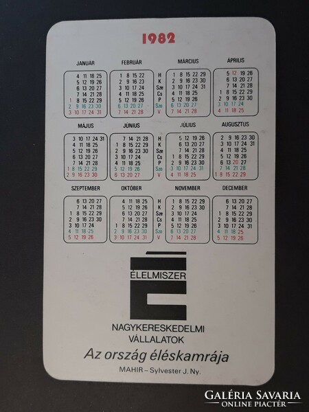 Old card calendar 1982 - food wholesale companies with inscription - retro calendar