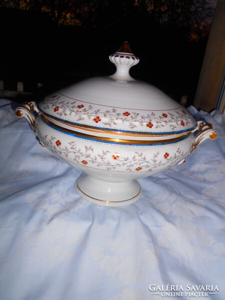 Antique large traditional civilian piece - porcelain soup bowl - hand-painted