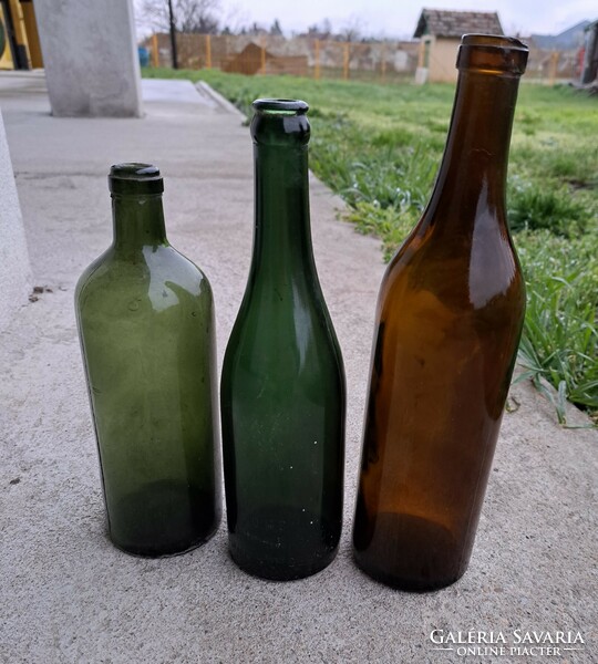 Middle stock beer bottle from Budapest, far left bottles of bitter water from Igmánd