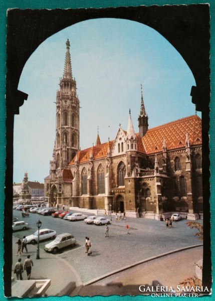 Régi képeslap, Budapest,Mátyás-templom,1976, futott