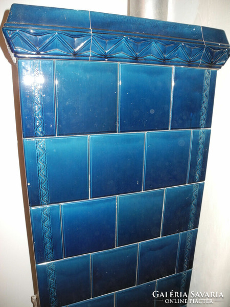 Meissen tile stove with cobalt blue porcelain tiles
