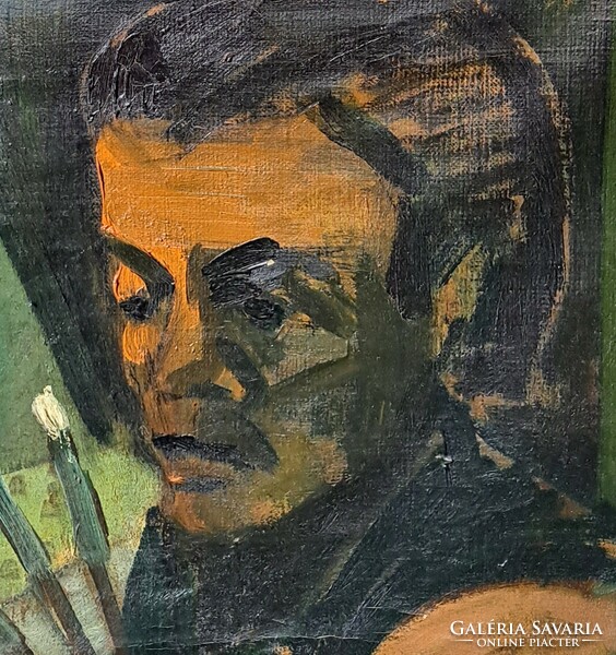 Self-portrait with nude, 1961 (oil, canvas), signed
