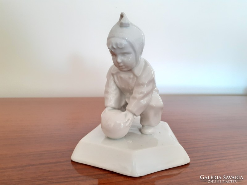 Old Zolnay porcelain shuttle white ball boy