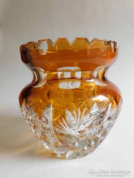 Orange pickled peeled crystal vase