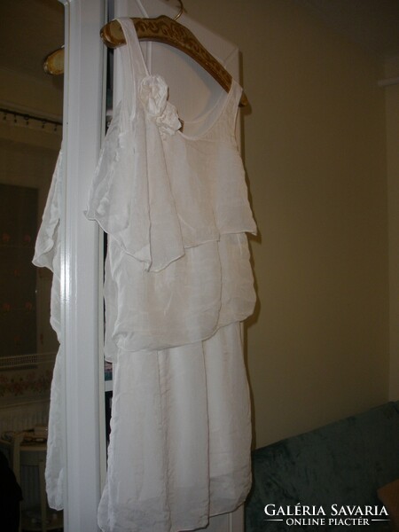 Silk dress, 100% silk off-white