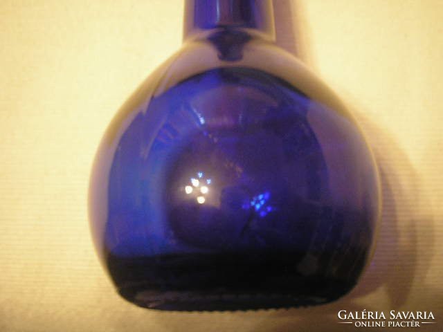 Antique sapphire blue thick-walled spice oil-vinegar holder + dome decorative overlay 22 cm 20 cl