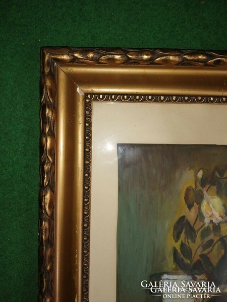 Old flower still life painting glazed picture frame 44 * 59.5 cm