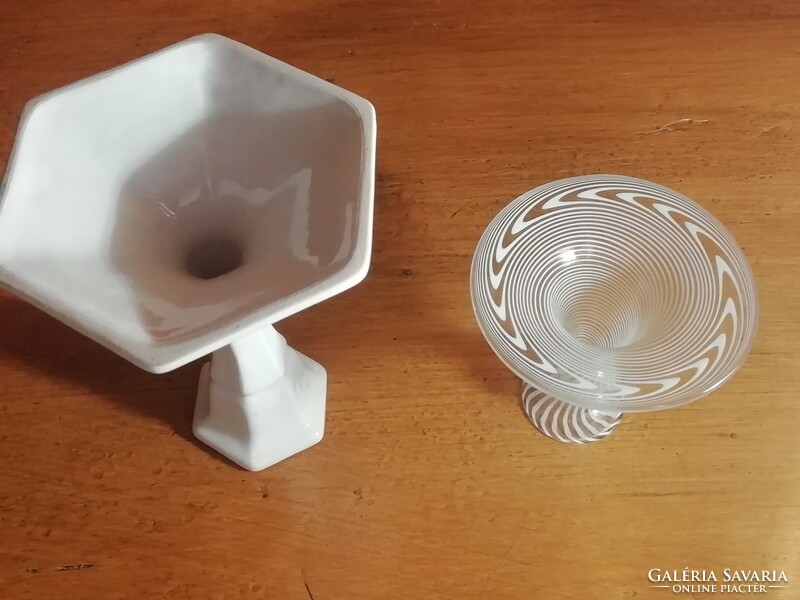 Small glass and ceramic candle holder