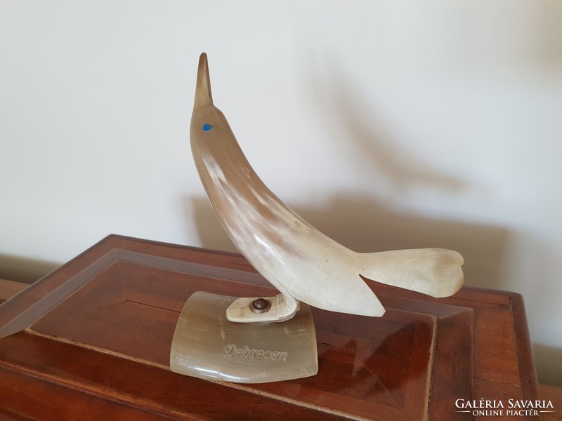 Vintage souvenir bird with old souvenir inscription Debrecen