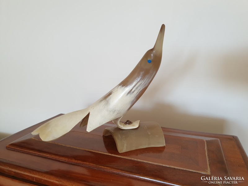 Vintage souvenir bird with old souvenir inscription Debrecen