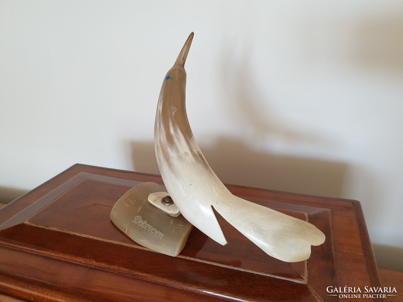 Vintage souvenir bird with old souvenir inscription Debrecen