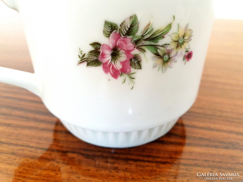 Old zsolnay porcelain floral mug with old tea cup