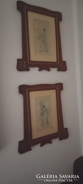 A pair of art nouveau pictures, museum quality