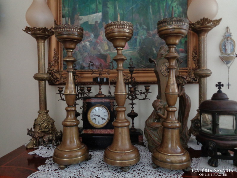 Trio of Biedermeier candlesticks, circa 1840