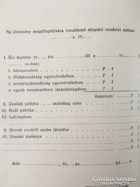 Századeleji, '20-'30-as évekből származó fizetési könyv