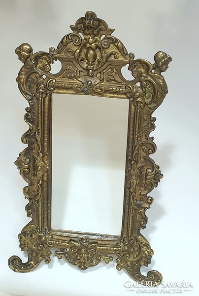 Bronze photo frame, photo frame, with support, table mirror