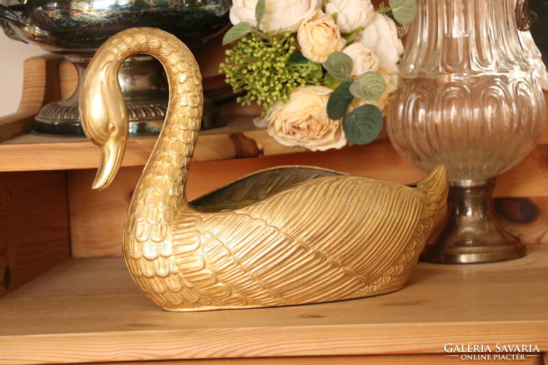 Copper swan bowl, centerpiece