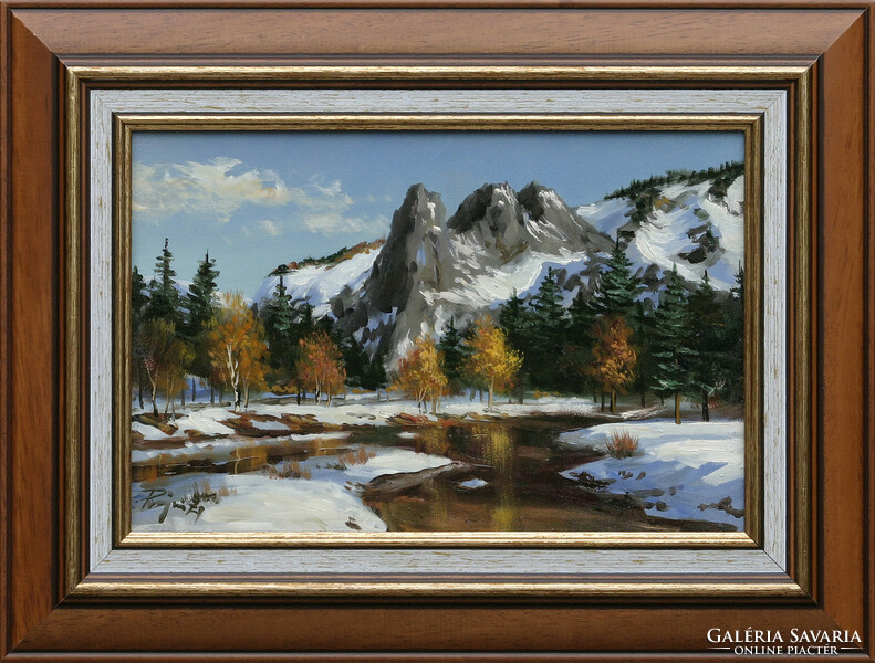 Zoltán Rajczi: Alpine memory - with frame 32x42 cm - artwork: 20x30cm - 210/339