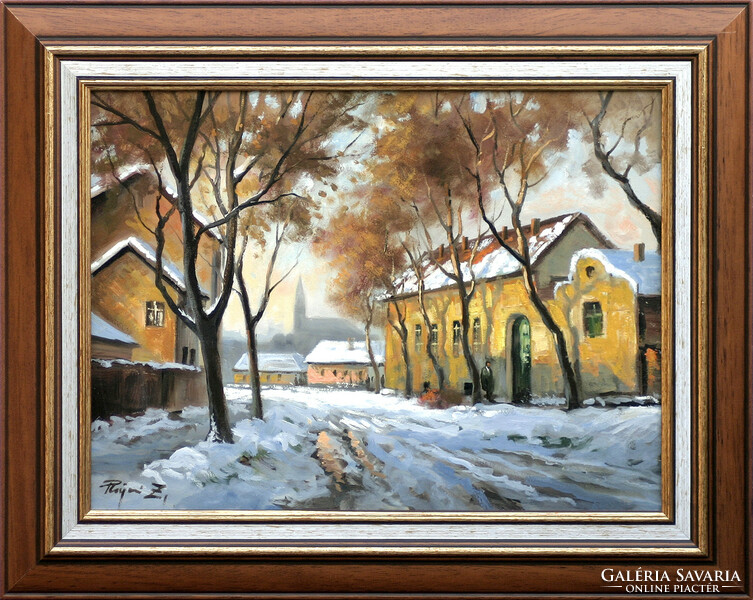 Zoltán Rajczi: January afternoon - with frame 40x50 cm - artwork: 30x40 cm - 167/394