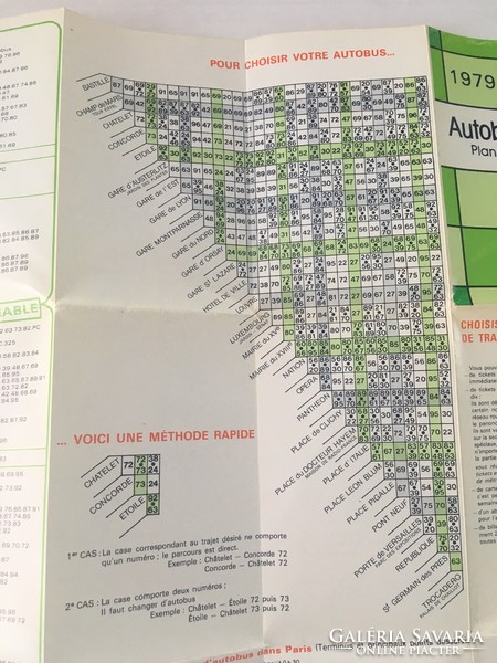 Paris bus line map 1979., Retro, vintage map