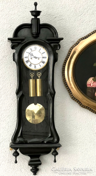 2 Heavy Biedermeier wall clock with violin case