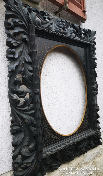 Antique Florentine painting, mirror frame baroque rococo from the 1800s oval, but can also be rectangular.