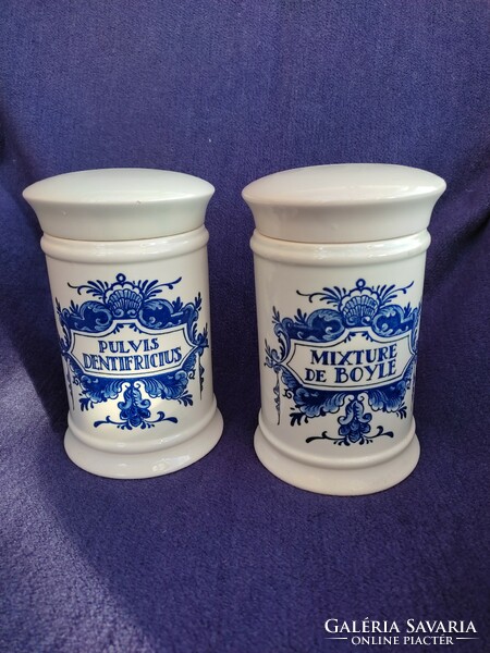 Special Dutch-Elmex porcelain apothecary jar 2 pcs