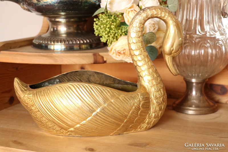 Copper swan bowl, centerpiece