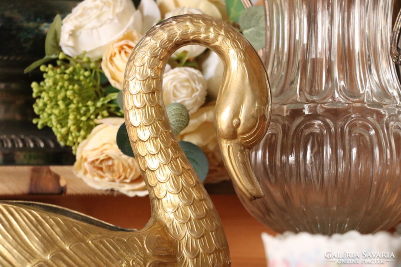 Copper swan bowl, centerpiece