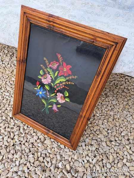 Beautiful embroidered picture wall picture nostalgia floral