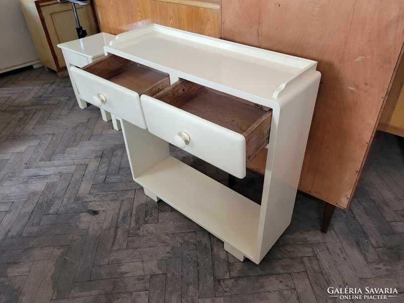 Old vintage pine water bench with drawers kitchen folk shelf water bench 77 cm