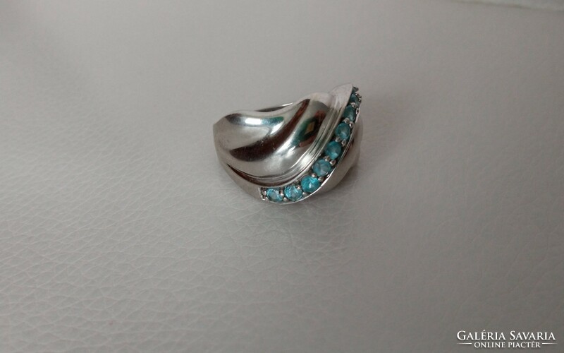 Rhodium-plated silver ring