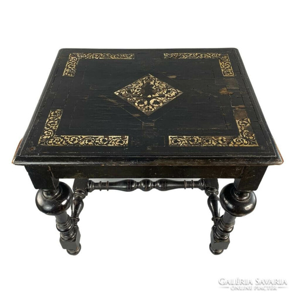 Viennese boulle small table with bone inlay 1880