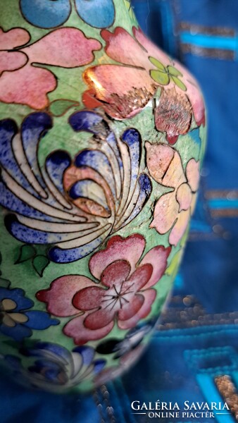 Old enamel copper vase, cloisonné vase (m3559)