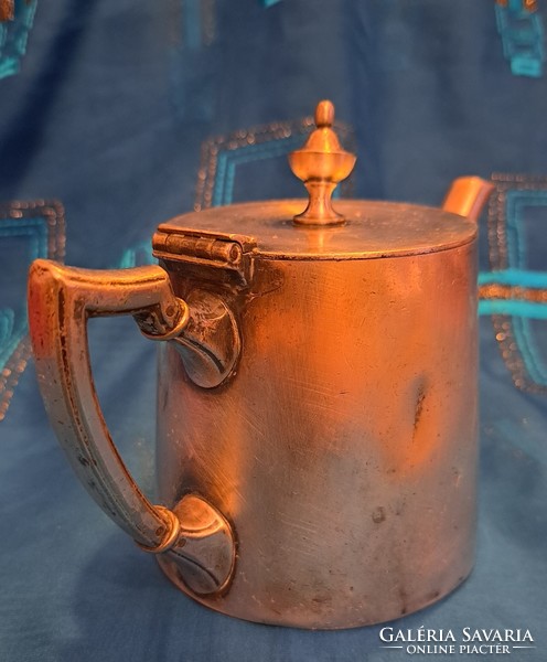 Antique silver-plated jug, spout (m3608)