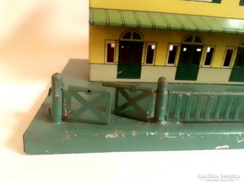Antique old kbn 0 railway model train station building house 1930 field table additional board game
