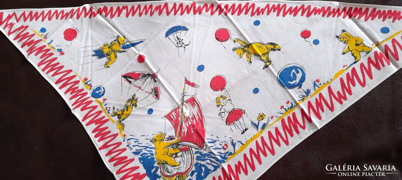 Retro textile children's headscarf