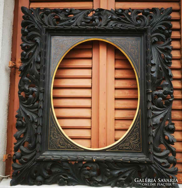 Antique Florentine painting, mirror frame baroque rococo from the 1800s oval, but can also be rectangular.