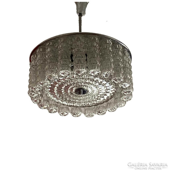 Huge mid-century Italian glass ceiling chandelier from the 60s