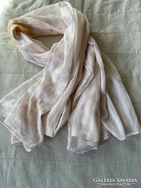 Large pastel striped cotton scarf, shawl 100*92cm