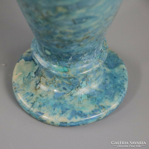 Turquoise blue outdoor/indoor stone vase