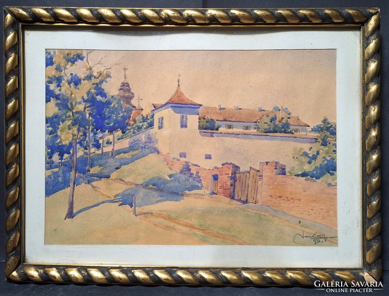 Besnyői kolostor - Lakits György akvarell 1932-ből - Gödöllő, Máriabesnyő