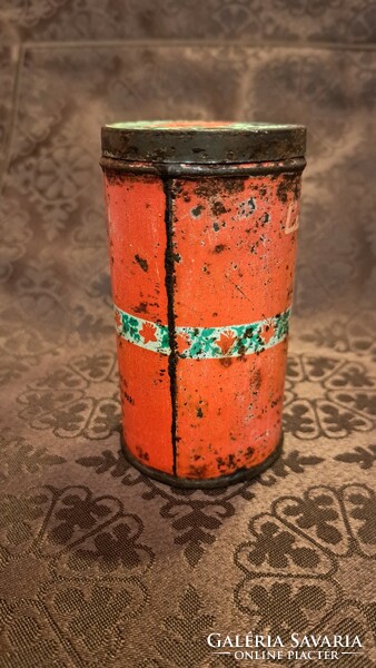 Antique paprika metal box, Hungarian product tin box (m3669)