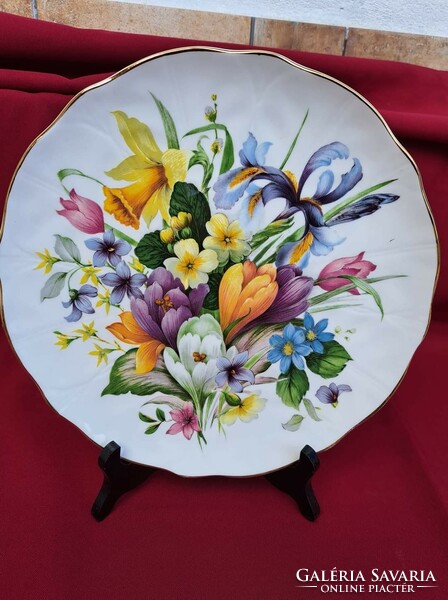 Beautiful Edwardian English decorative plate fabulous large serving floral irish daffodil etc...