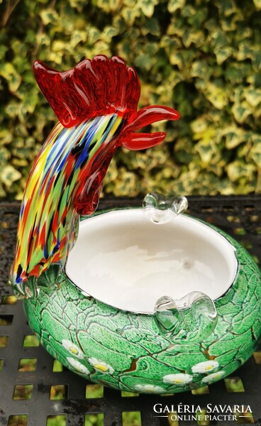 Rooster Murano ashtray