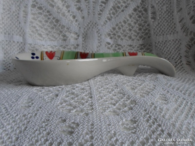 Hand-painted large porcelain cutlery holder, 28 x 11 cm