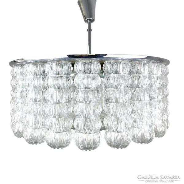 Huge mid-century Italian glass ceiling chandelier from the 60s